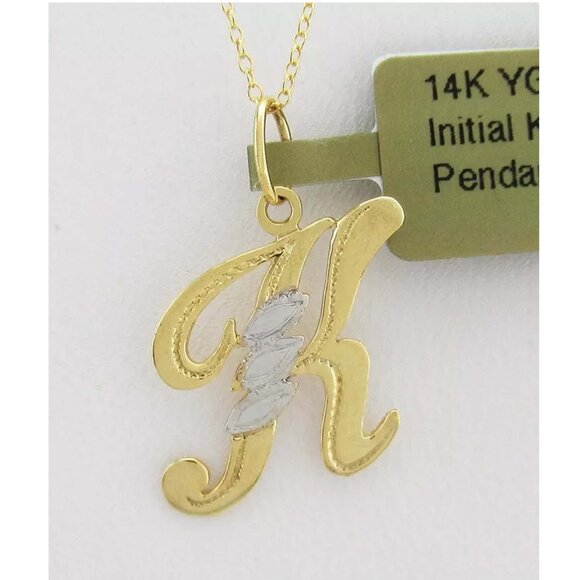 Initial "K" Pendant 14k Yellow Gold